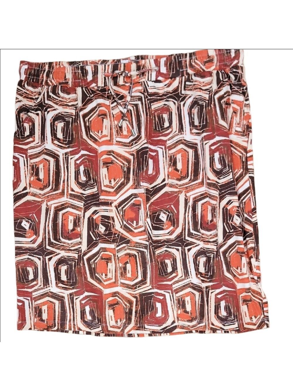 Laura Torelli Classic Geometric Patterned 100% Cotton Skirt Size Large EUC